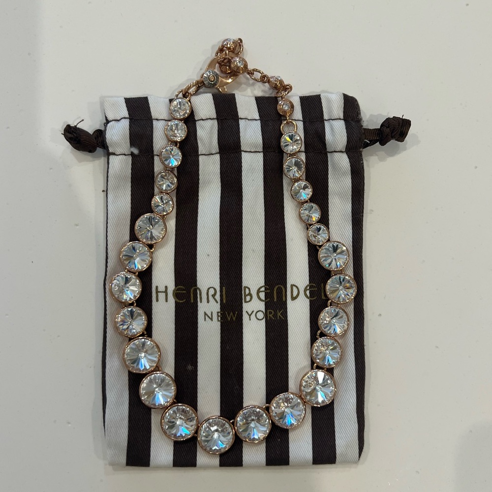 Henri Bendel Large Crystal Necklace - Rose Gold
